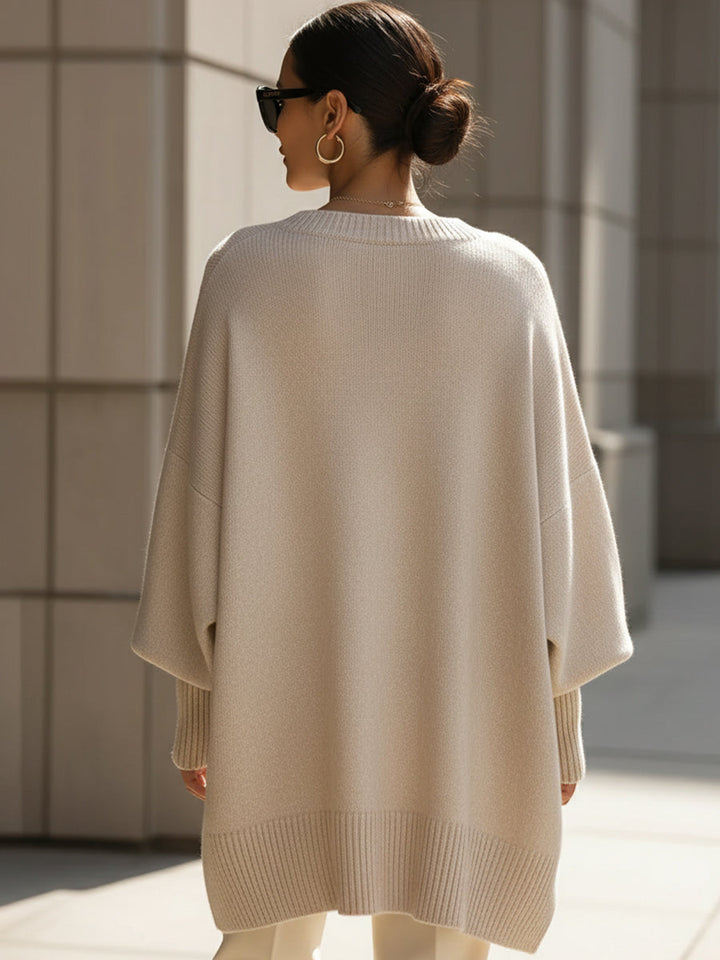 Women's Knit Sweater – Soft Flowy Oversized Pullover Top