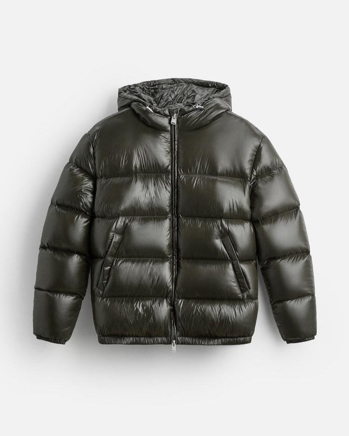 Women's Glossy Puffer Jacket – Shiny Insulated Warm Winter Coat