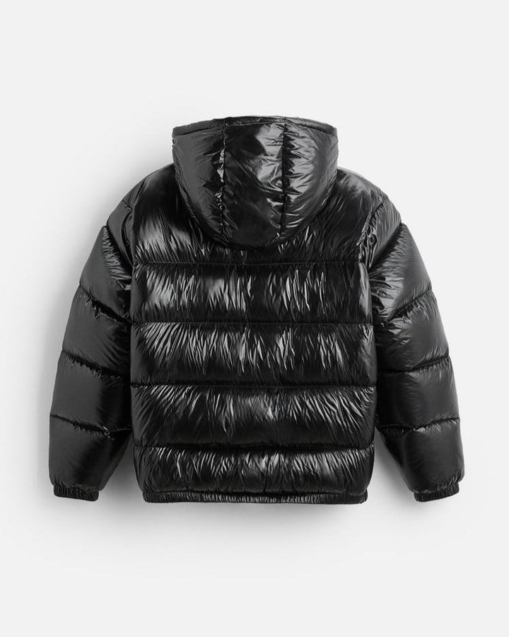 Women's Glossy Puffer Jacket – Shiny Insulated Warm Winter Coat