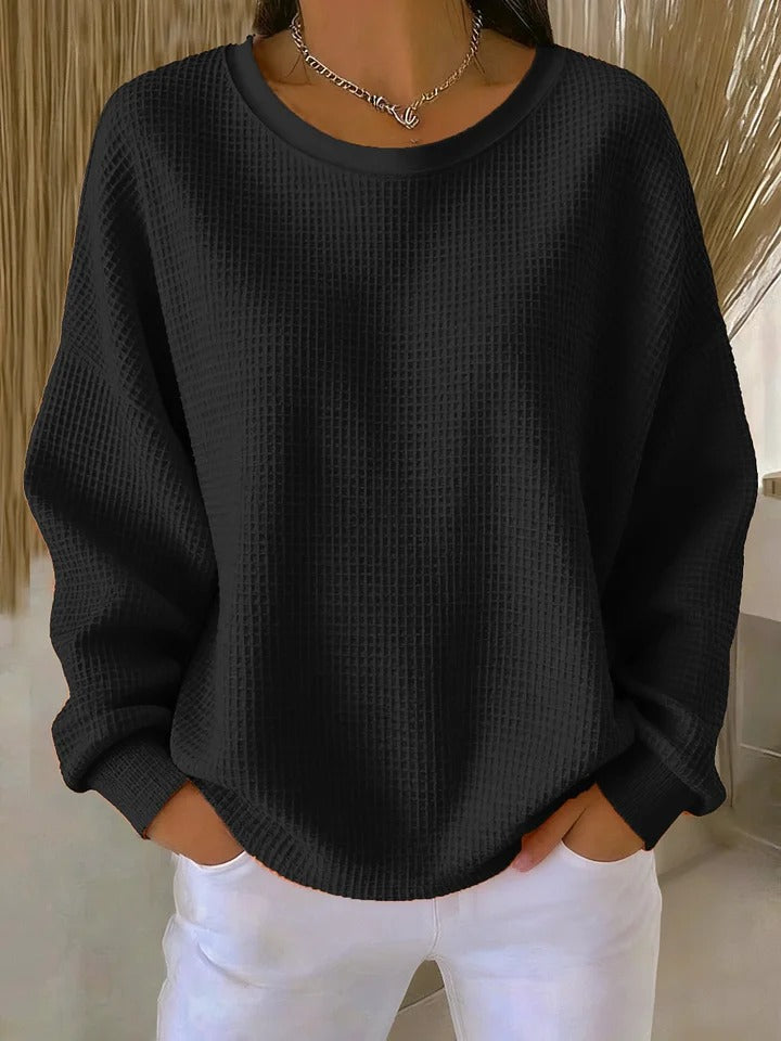 Women's Sweatshirt – Minimalist Relaxed Fit Pullover Top