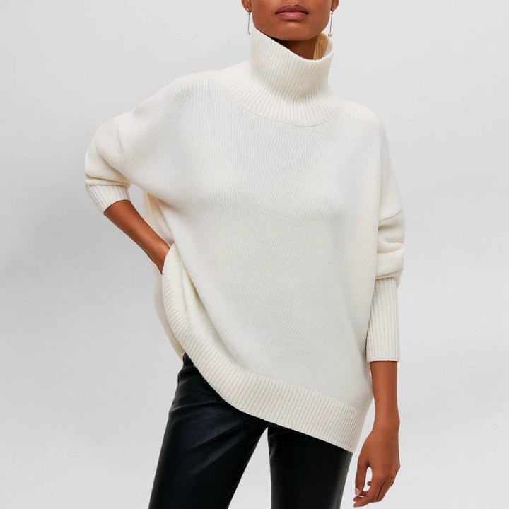 Women's Turtleneck Sweater – Minimalist High Neck Knit Pullover