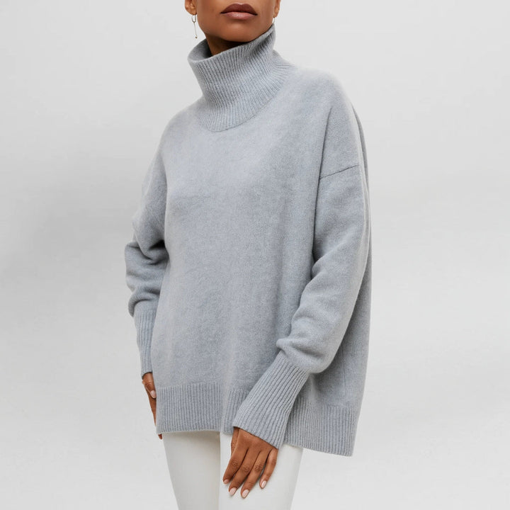 Women's Turtleneck Sweater – Minimalist High Neck Knit Pullover