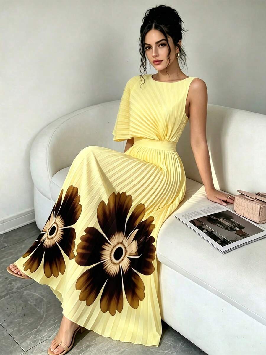 Celeste | Pleated Midi Dress