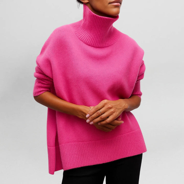 Women's Turtleneck Sweater – Minimalist High Neck Knit Pullover