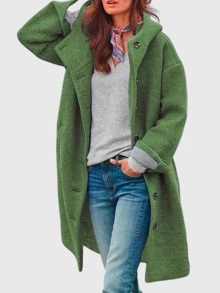 Women's Hooded Jacket – Button-Up Lightweight Autumn Coat