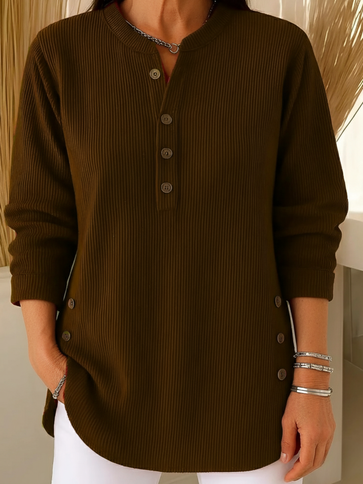 Women's Lightweight Sweater – Button Detail Flowy Knit Pullover