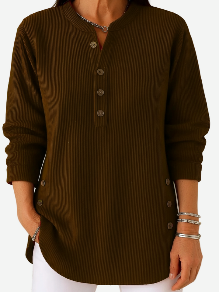 Women's Button Detail Sweater – Soft Lightweight Knit Pullover