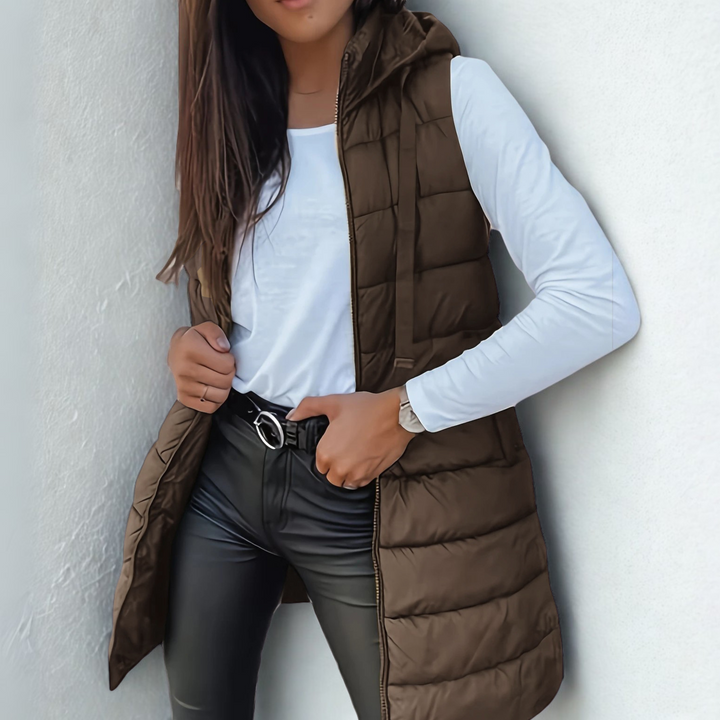 Women's Hooded Vest – Lightweight Sleeveless Padded Jacket