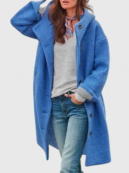 Women's Hooded Jacket – Button-Up Lightweight Autumn Coat