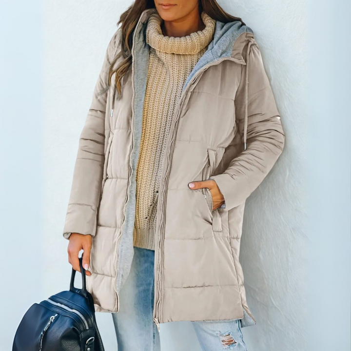 Women's Hooded Winter Jacket – Warm Padded Coat with Pockets