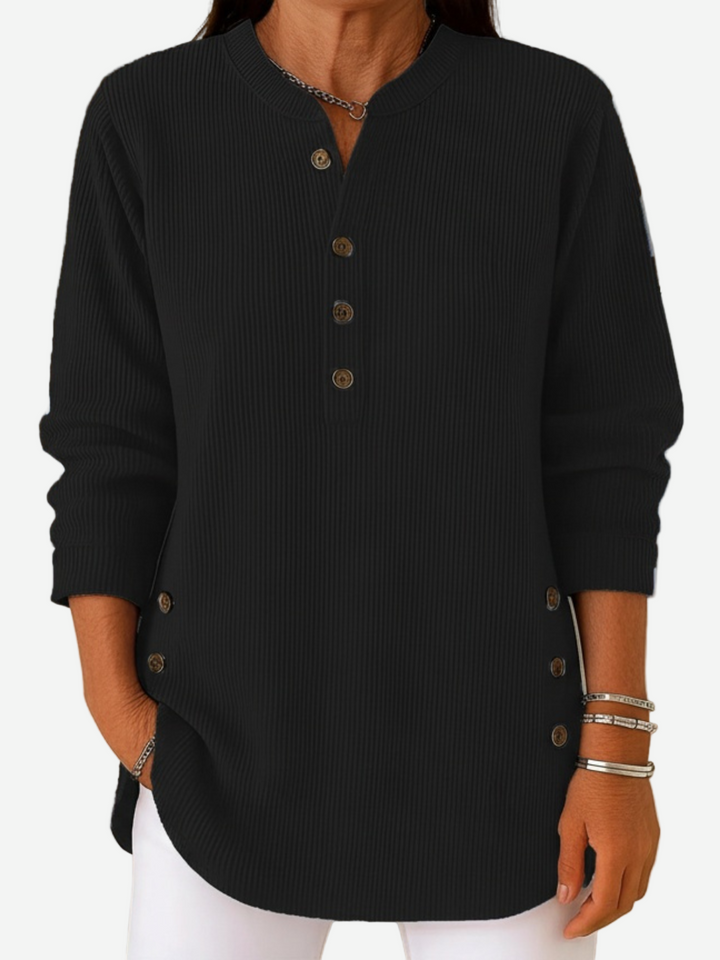 Women's Button Detail Sweater – Soft Lightweight Knit Pullover