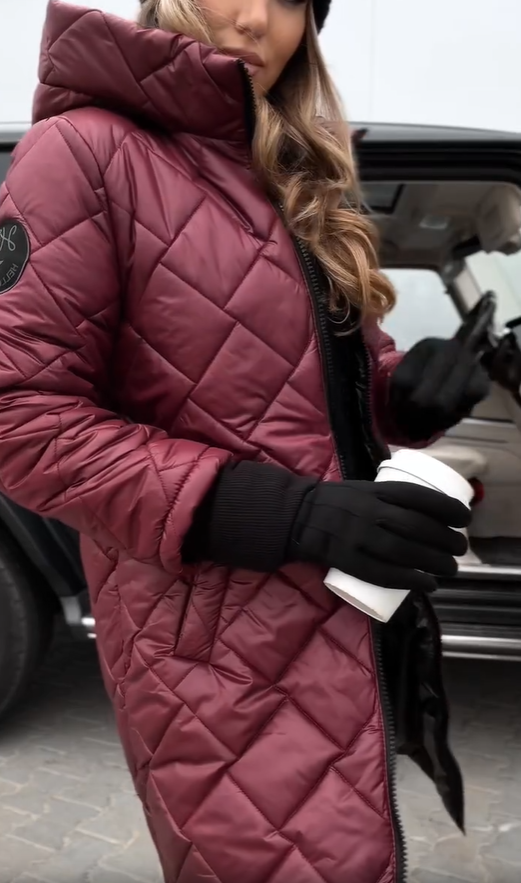 Women's Quilted Jacket – Lightweight Hooded Fitted Winter Coat
