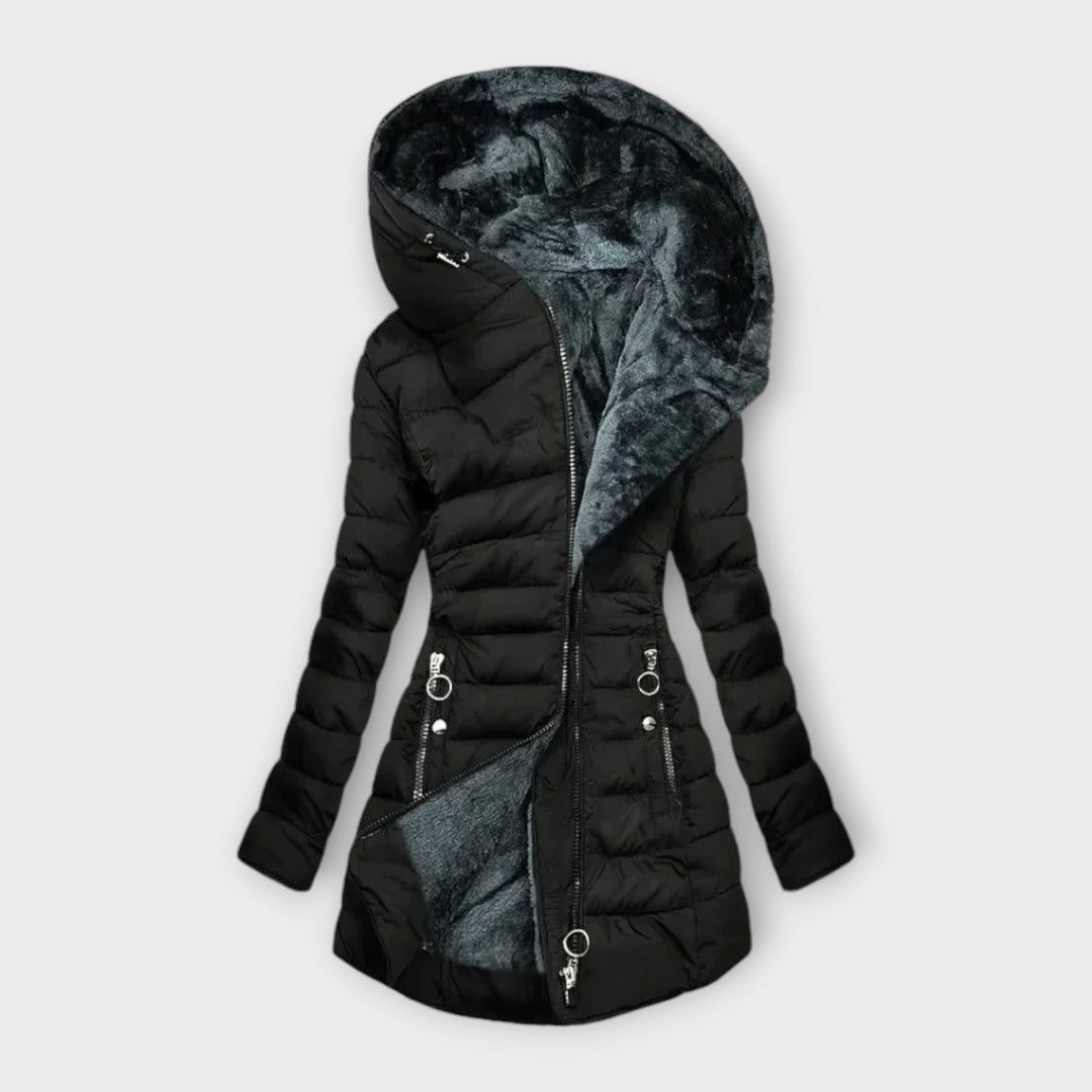 Women's Winter Jacket – Warm Tailored Zip Coat with Pockets