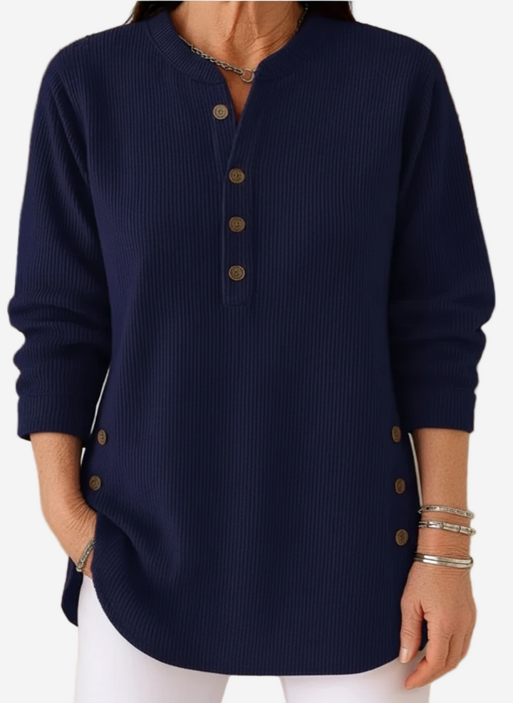 Women's Button Detail Sweater – Soft Lightweight Knit Pullover