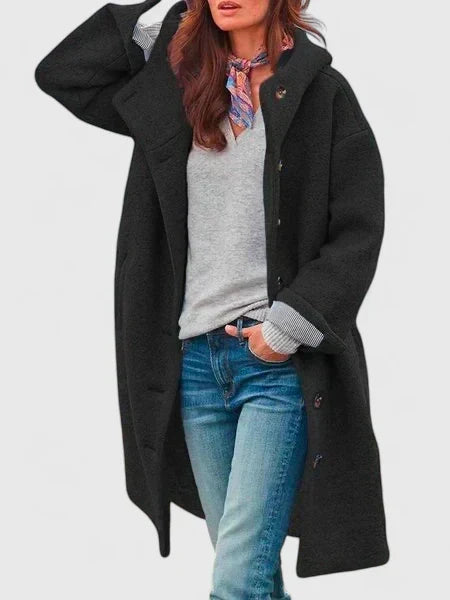 Women's Hooded Jacket – Button-Up Lightweight Autumn Coat