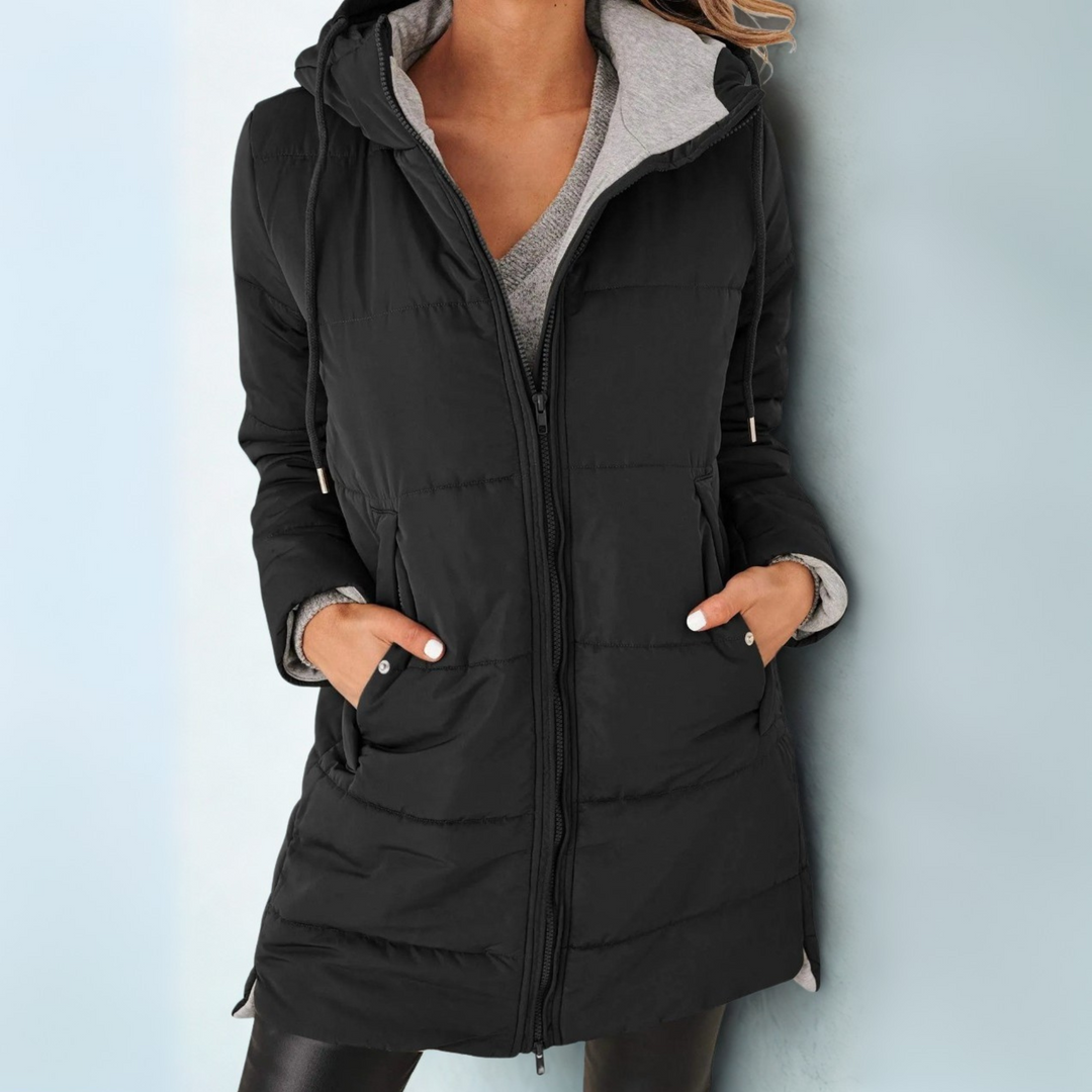 Women's Hooded Winter Jacket – Warm Padded Coat with Pockets