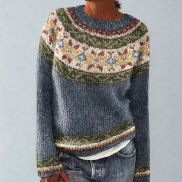 Women's Retro Sweater – Vintage Style Soft Knit Pullover Top