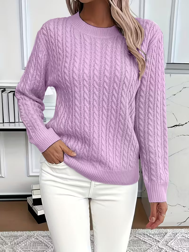 Women's Minimalist Sweater – Soft Knit Layering Pullover Top