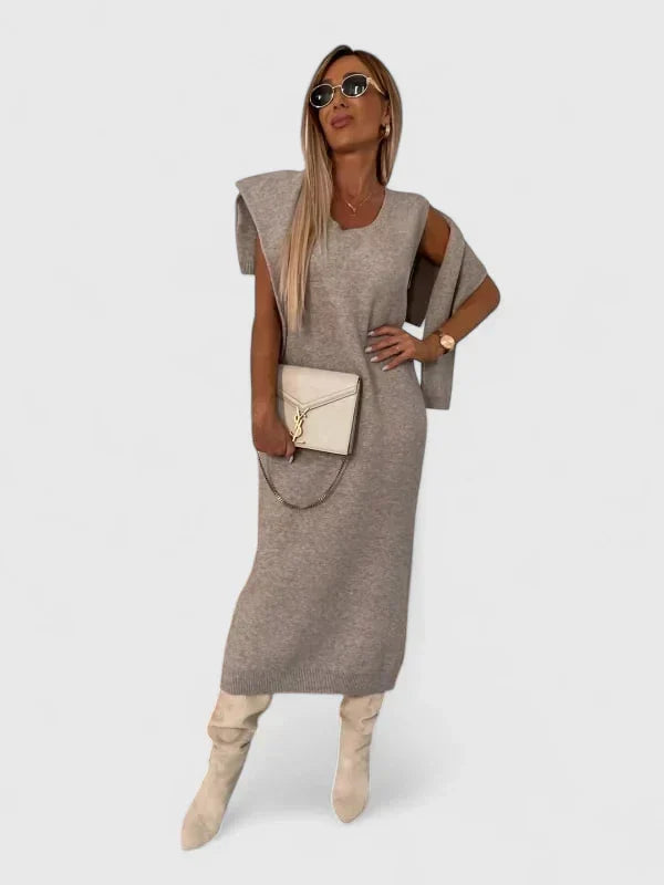 Women's Dress and Sweater Set – 2 Piece Turtleneck Knit Outfit
