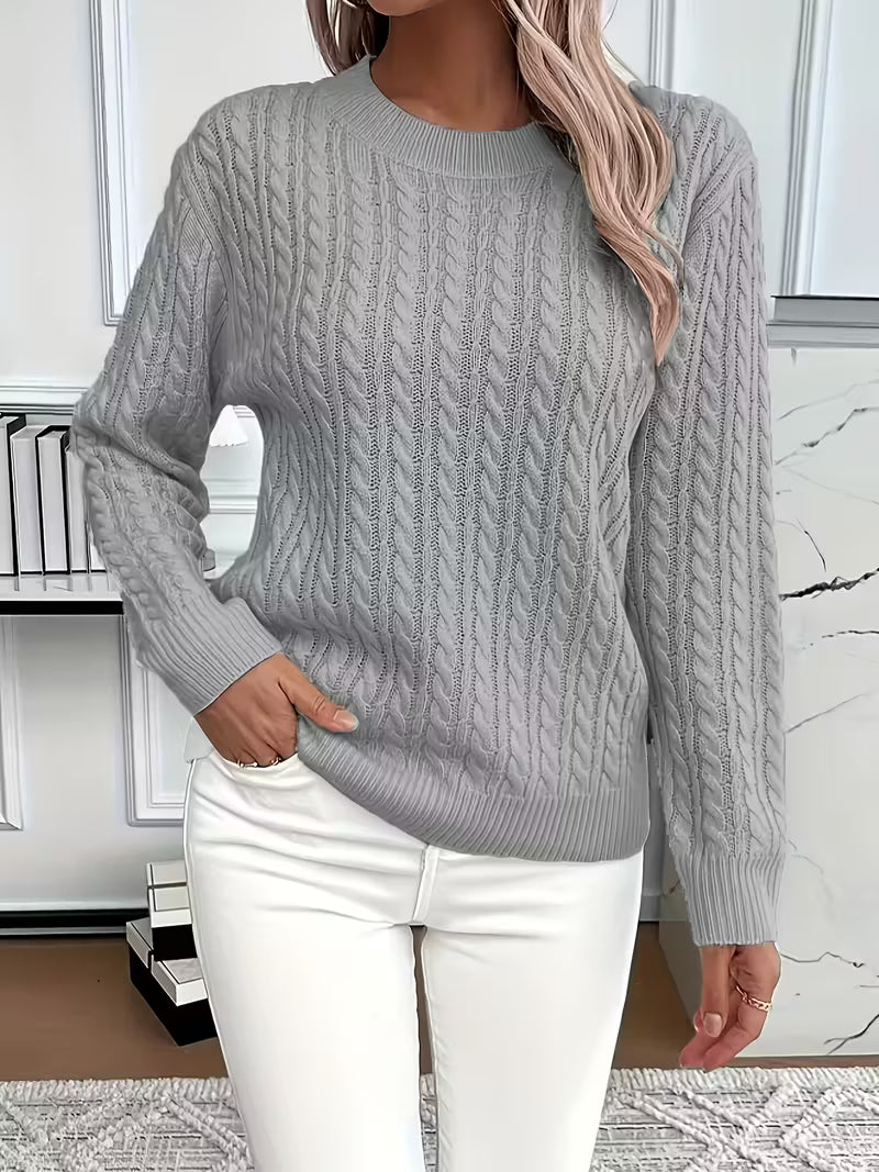 Women's Minimalist Sweater – Soft Knit Layering Pullover Top