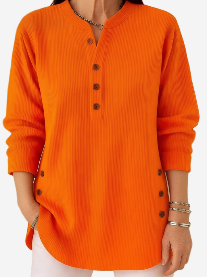 Women's Button Detail Sweater – Soft Lightweight Knit Pullover