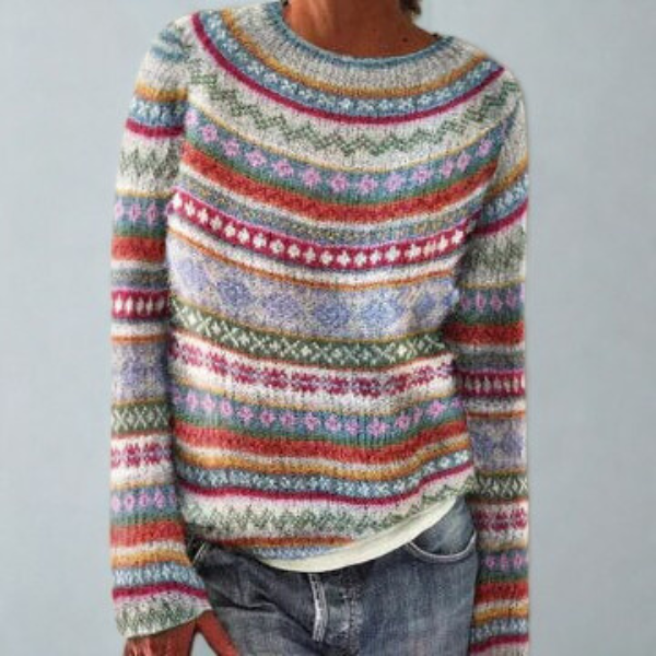 Women's Retro Sweater – Vintage Style Soft Knit Pullover Top