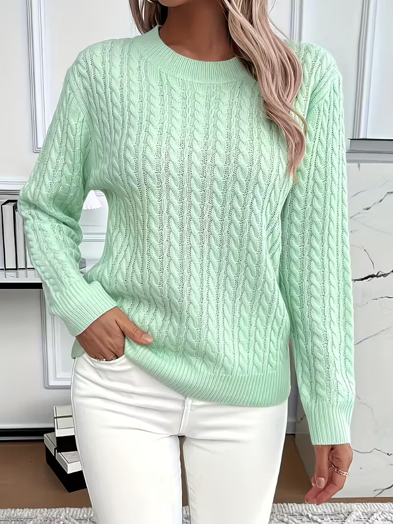 Women's Minimalist Sweater – Soft Knit Layering Pullover Top