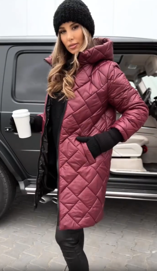 Women's Quilted Jacket – Lightweight Hooded Fitted Winter Coat