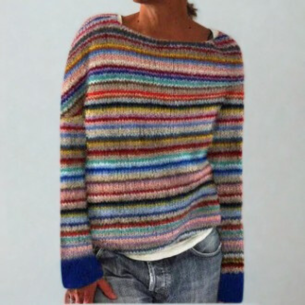 Women's Retro Sweater – Vintage Style Soft Knit Pullover Top