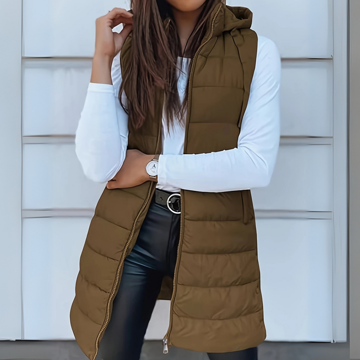 Women's Hooded Vest – Lightweight Sleeveless Padded Jacket