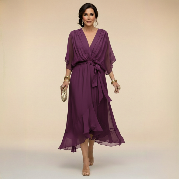 Bernadette | Flowing V-Neck Silhouette Dress