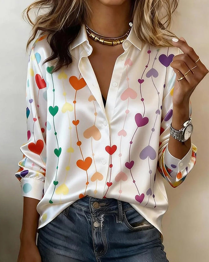Laura™ | Heart Print Blouse