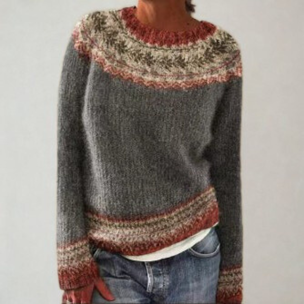 Women's Retro Sweater – Vintage Style Soft Knit Pullover Top