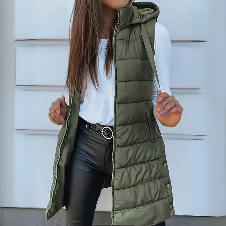 Women's Hooded Vest – Lightweight Sleeveless Padded Jacket
