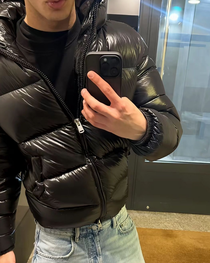 Women's Glossy Puffer Jacket – Shiny Insulated Warm Winter Coat
