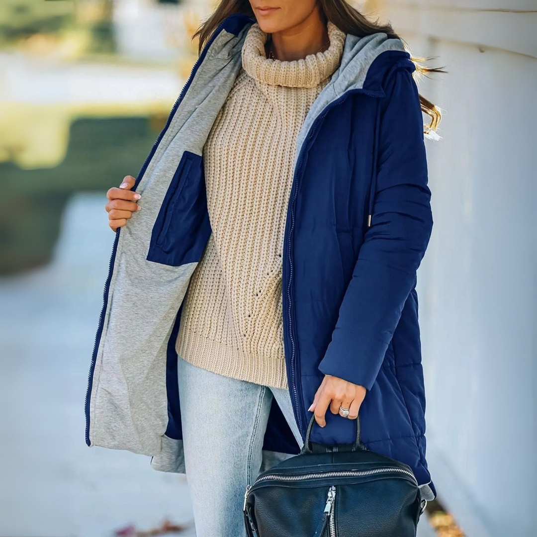 Women's Hooded Winter Jacket – Warm Padded Coat with Pockets