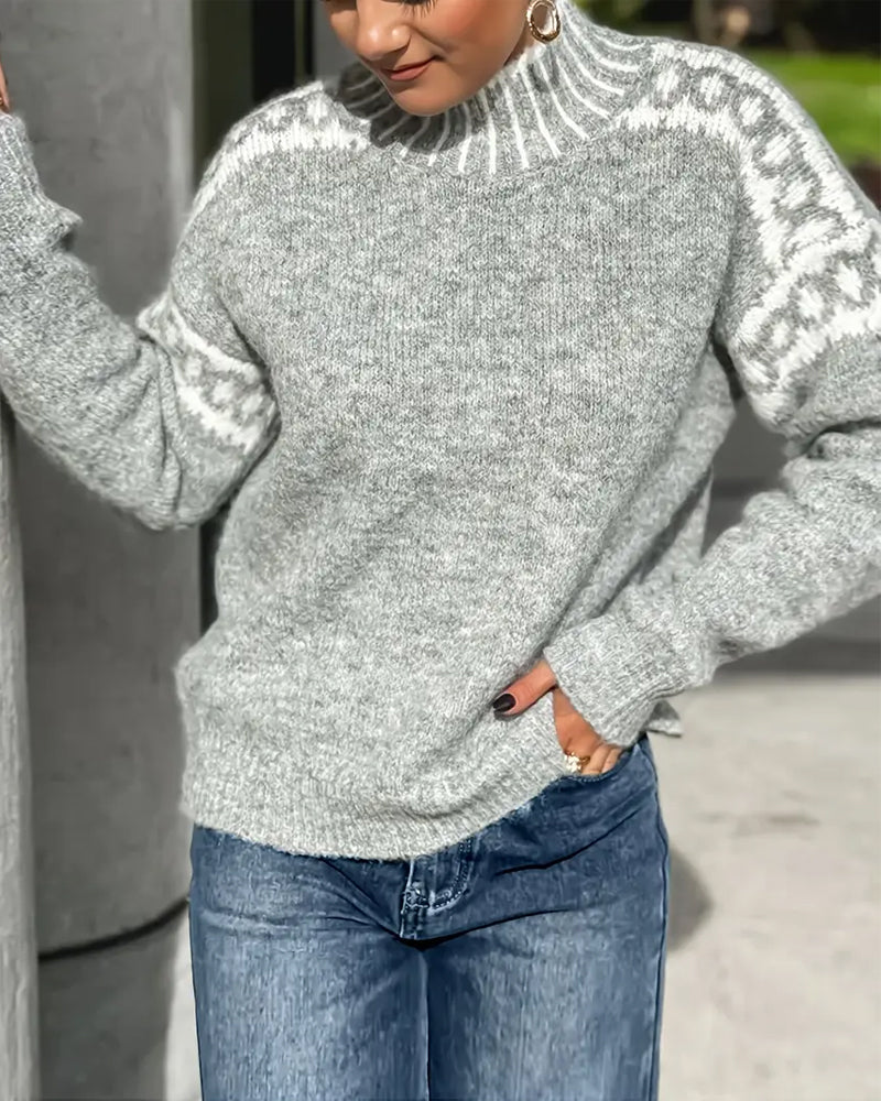 Women's Turtleneck Sweater – Soft High Collar Relaxed Knit Top