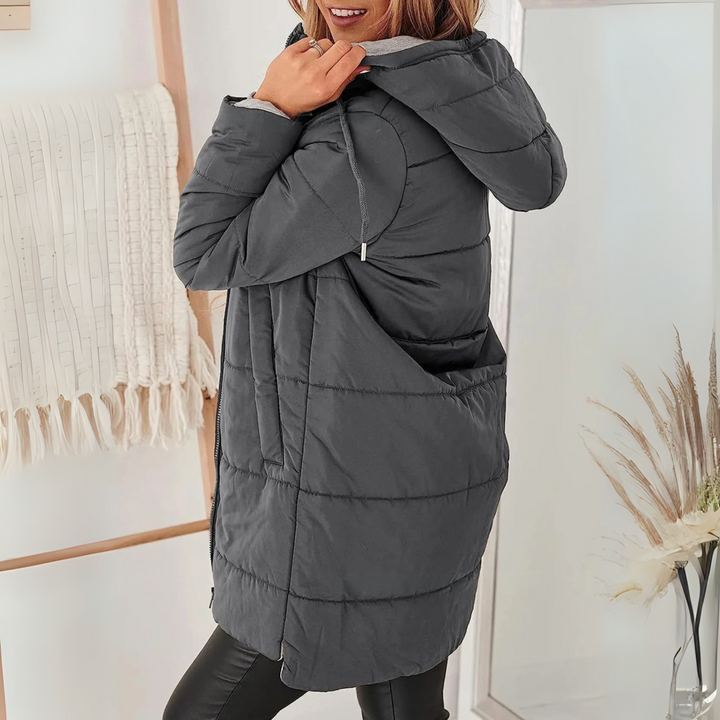 Women's Hooded Winter Jacket – Warm Padded Coat with Pockets
