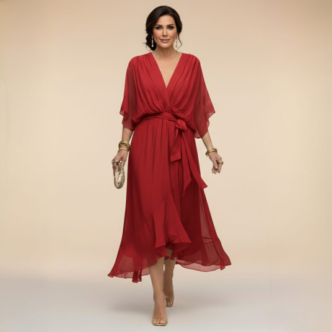 Bernadette | Flowing V-Neck Silhouette Dress