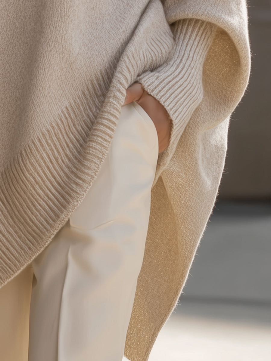 Women's Knit Sweater – Soft Flowy Oversized Pullover Top