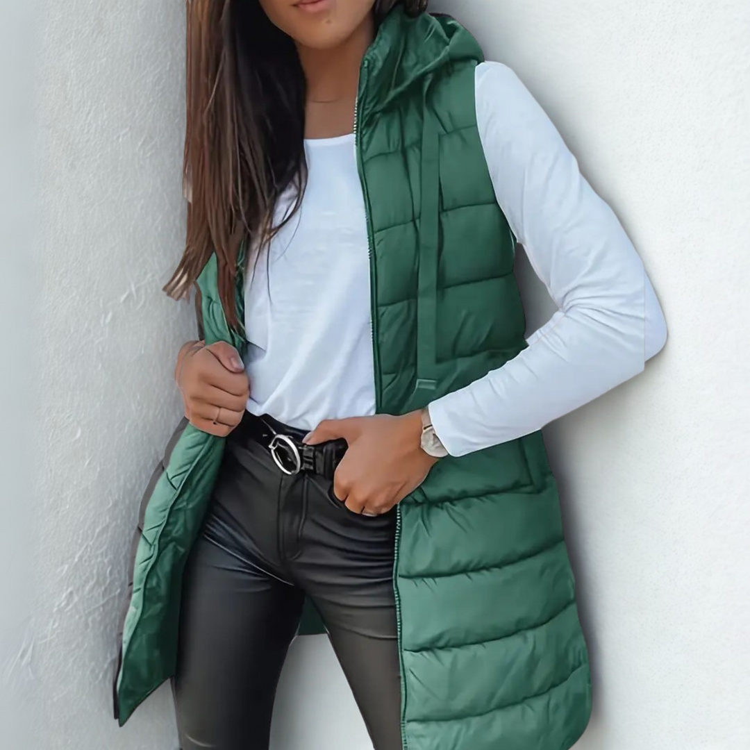 Women's Hooded Vest – Lightweight Sleeveless Padded Jacket