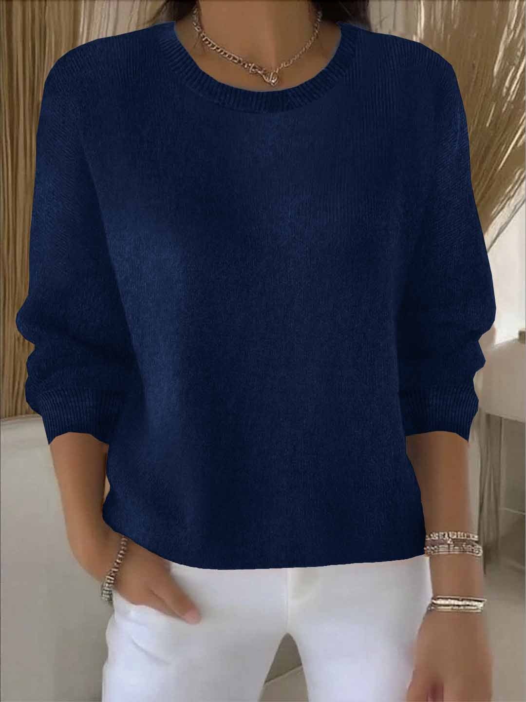 Women's Soft Knit Sweater – Warm Everyday Pullover Top
