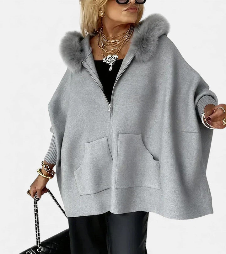 Women's Hooded Winter Coat – Faux Fur Collar Warm Padded Jacket