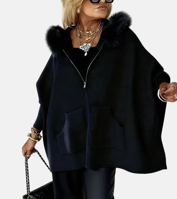 Women's Hooded Winter Coat – Faux Fur Collar Warm Padded Jacket