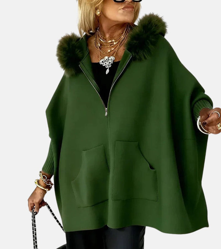 Women's Hooded Winter Coat – Faux Fur Collar Warm Padded Jacket
