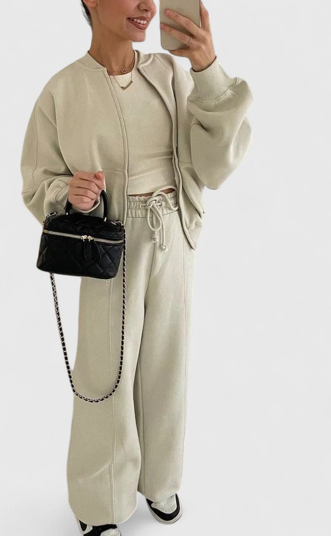 Women's Sweater and Pants Set – 2 Piece Knit Lounge Tracksuit