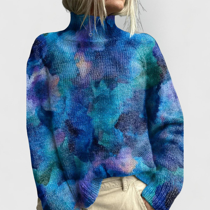 Women's Turtleneck Sweater – Ribbed Knit Relaxed Fit Winter Top