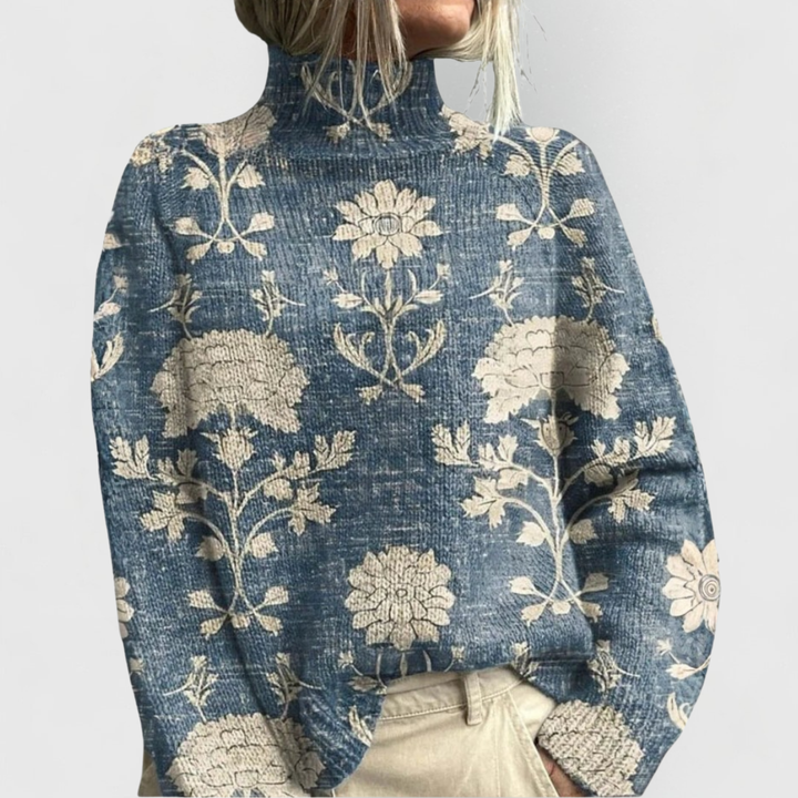 Women's Turtleneck Sweater – Ribbed Knit Relaxed Fit Winter Top