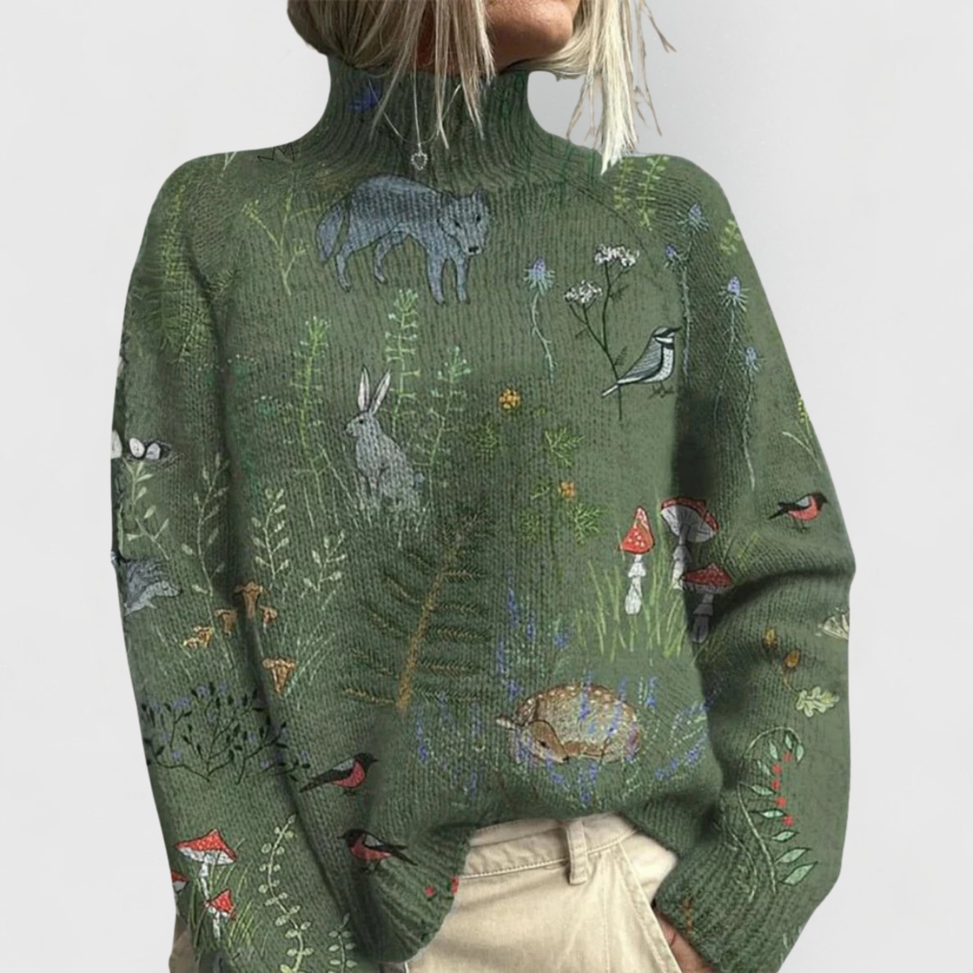 Women's Turtleneck Sweater – Ribbed Knit Relaxed Fit Winter Top
