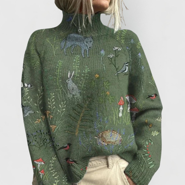 Women's Turtleneck Sweater – Ribbed Knit Relaxed Fit Winter Top